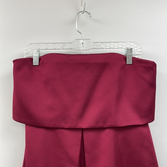 Keepsake Keep Watch Strapless Mini Cocktail Party Dress Red Plum Large - Picture 5 of 12